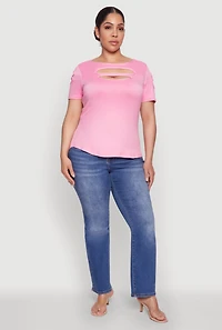 Womens Plus Cut Out Tee, 1X