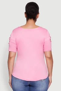 Womens Plus Cut Out Tee, 1X