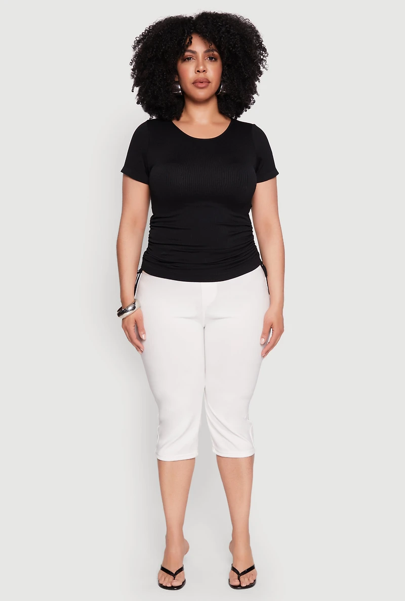 Plus Seamless Rib Knit Tee