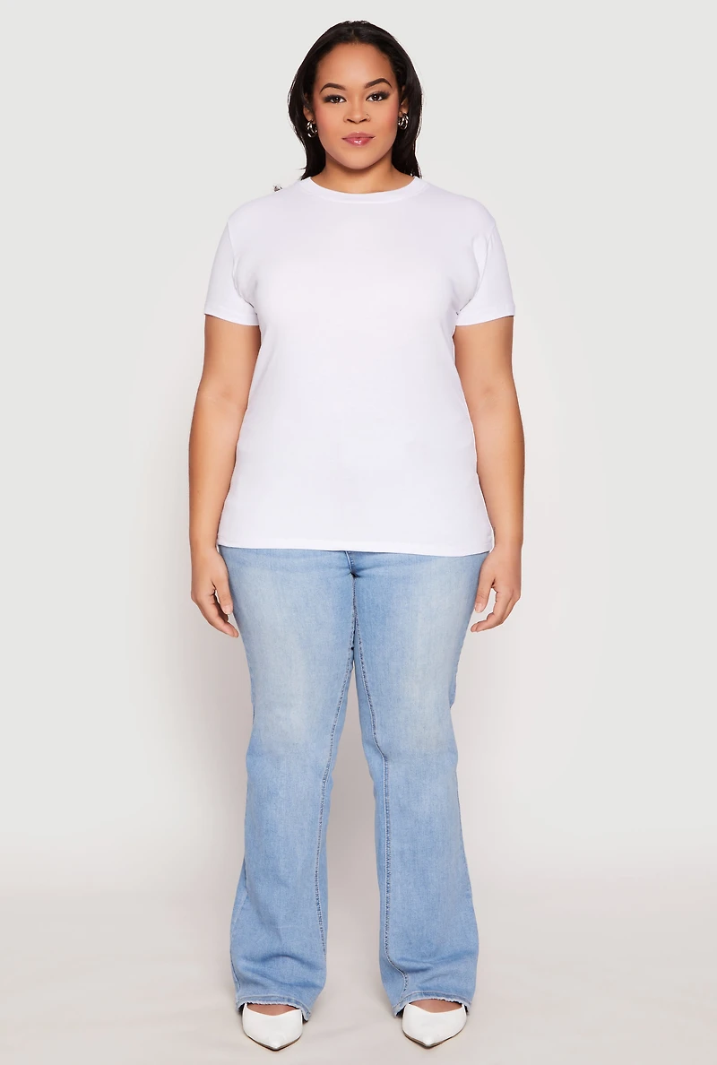 Plus Short Sleeve Crew Neck T Shirt