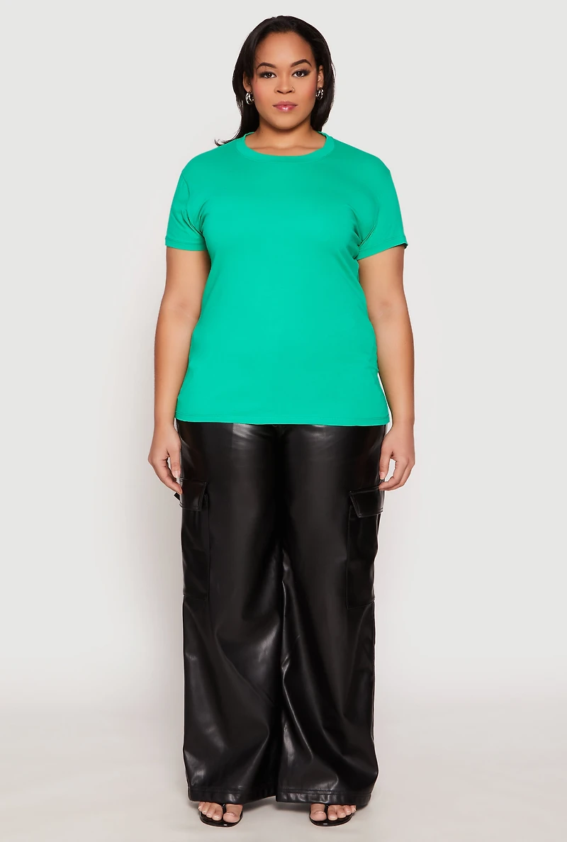 Plus Short Sleeve Crew Neck T Shirt