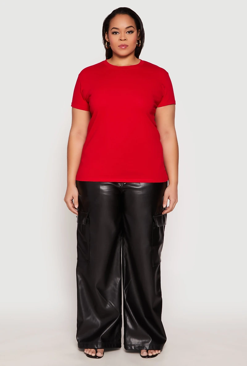 Plus Short Sleeve Crew Neck T Shirt