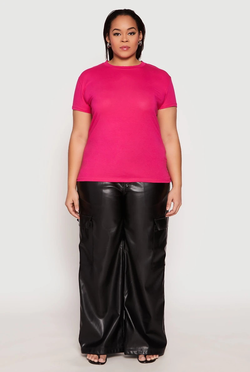 Plus Short Sleeve Crew Neck T Shirt