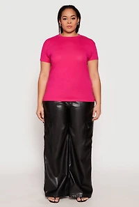 Plus Short Sleeve Crew Neck T Shirt