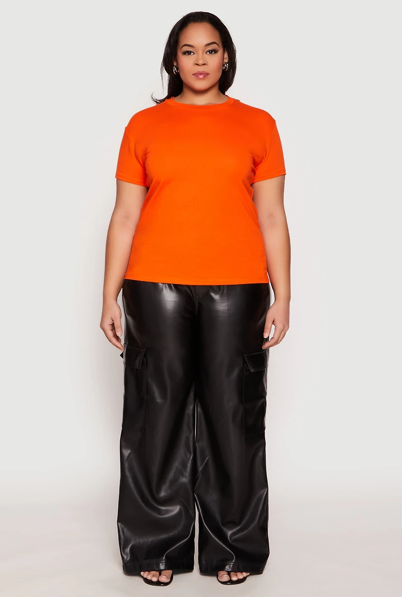 Plus Short Sleeve Crew Neck T Shirt