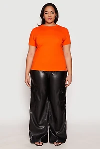 Plus Short Sleeve Crew Neck T Shirt