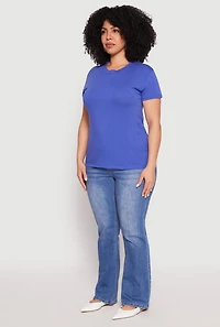 Womens Plus Short Sleeve Crew Neck T Shirt,
