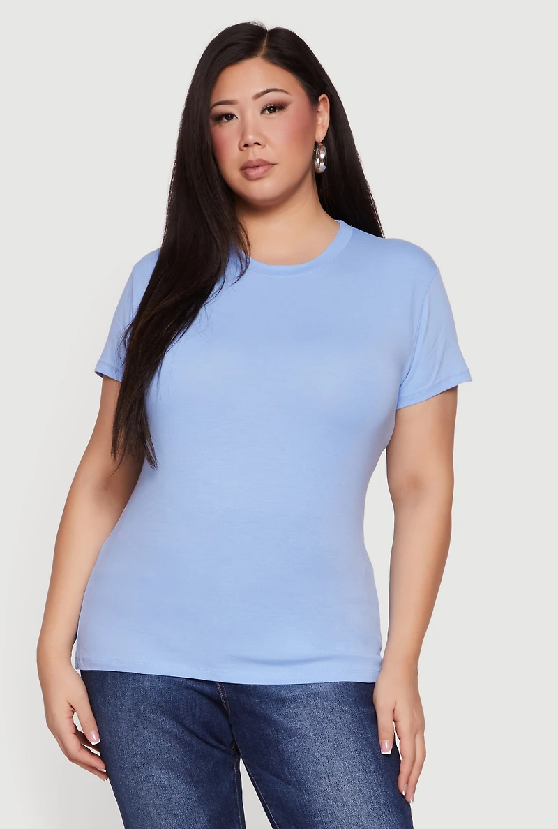 Plus Short Sleeve Crew Neck T-Shirt
