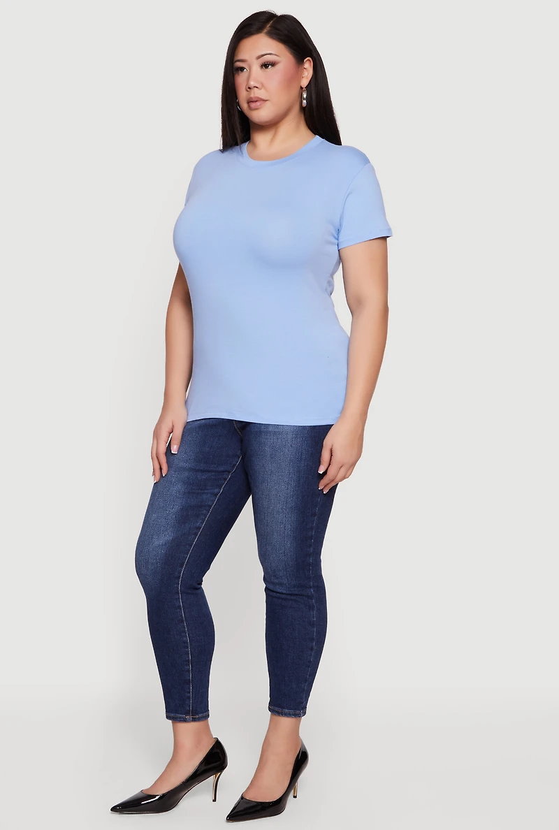 Plus Short Sleeve Crew Neck T-Shirt