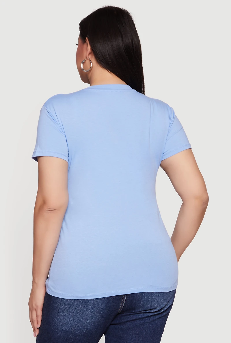 Plus Short Sleeve Crew Neck T-Shirt