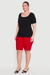 Plus Square Neck Short Sleeve Tee