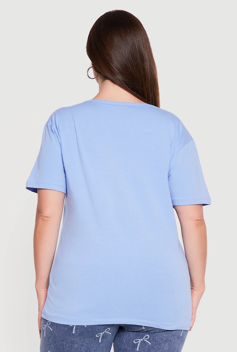 Plus Square Neck Short Sleeve Tee