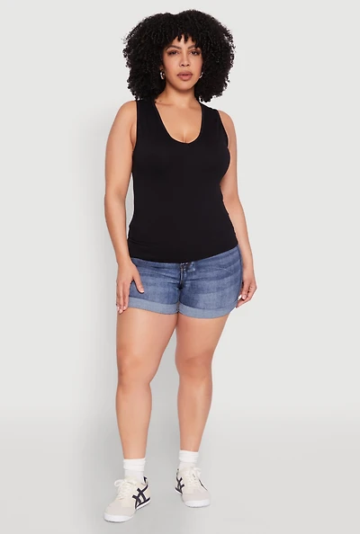 Womens Plus Seamless V Neck Rib Knit Top,