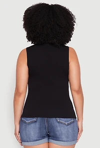 Womens Plus Seamless V Neck Rib Knit Top, 1X-2X