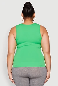 Womens Plus Seamless V Neck Rib Knit Top, 2X-3X