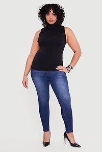 Plus Sleeveless Seamless Mock Neck Top