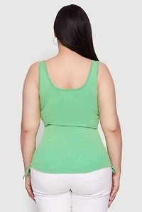 Plus Trendy Mineral Wash Side Ruched Tank Top