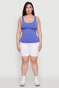 Womens Plus Trendy Mineral Wash Side Ruched Tank Top, 1X-2X