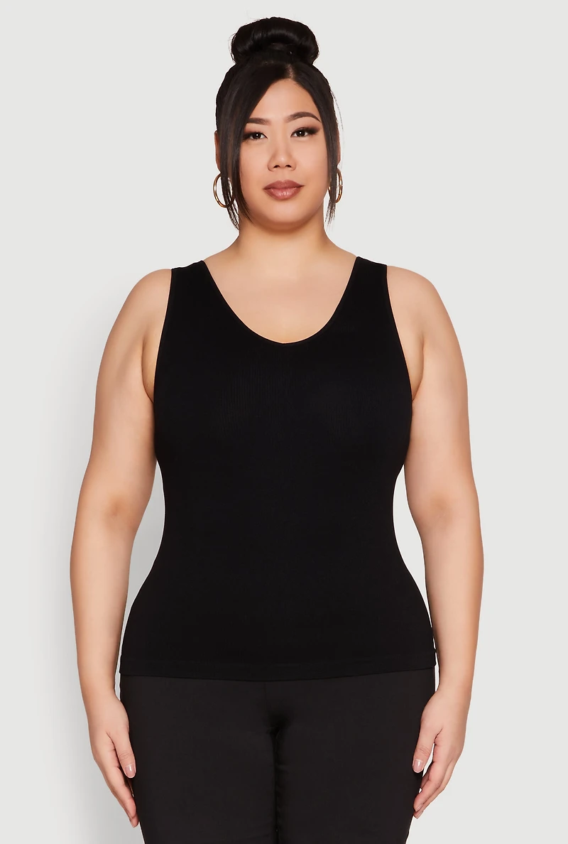 Plus Seamless Rib Knit Tank Top