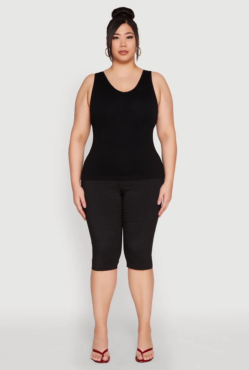 Plus Seamless Rib Knit Tank Top