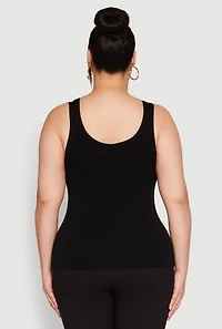 Womens Plus Seamless Rib Knit Tank Top,