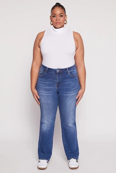 Plus Sleeveless Mock Neck Top