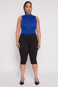 Womens Plus Sleeveless Mock Neck Top,