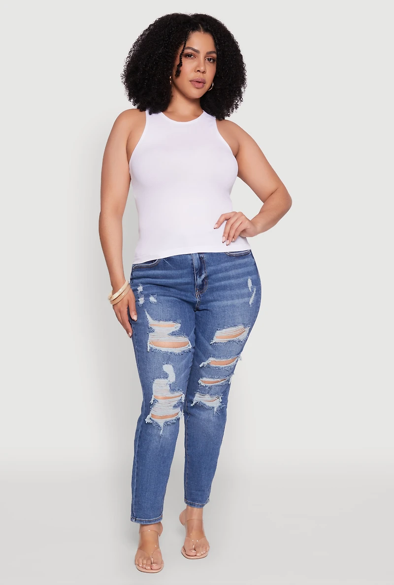 Plus Basic Crew Neck Tank Top