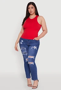 Plus Basic Crew Neck Tank Top