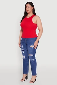 Plus Basic Crew Neck Tank Top