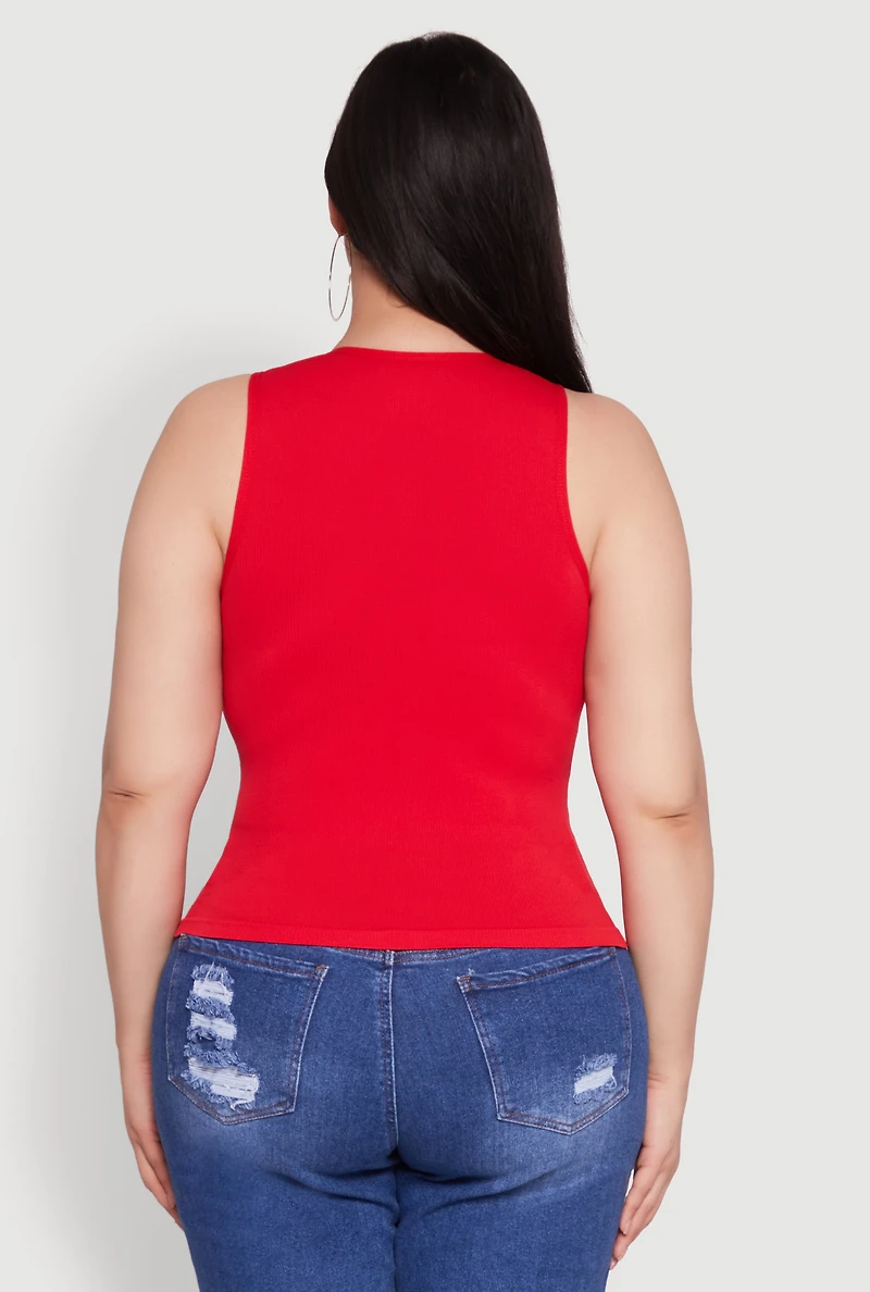 Plus Basic Crew Neck Tank Top