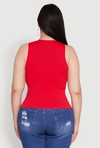 Plus Basic Crew Neck Tank Top