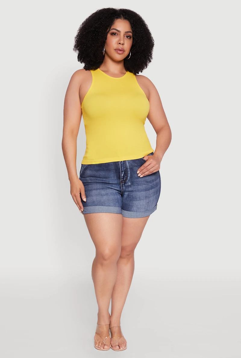Plus Basic Crew Neck Tank Top