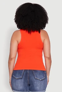 Womens Plus Basic Crew Neck Tank Top, 1X-2X