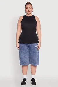 Womens Plus Seamless Crew Neck Tank Top, 3X-4X