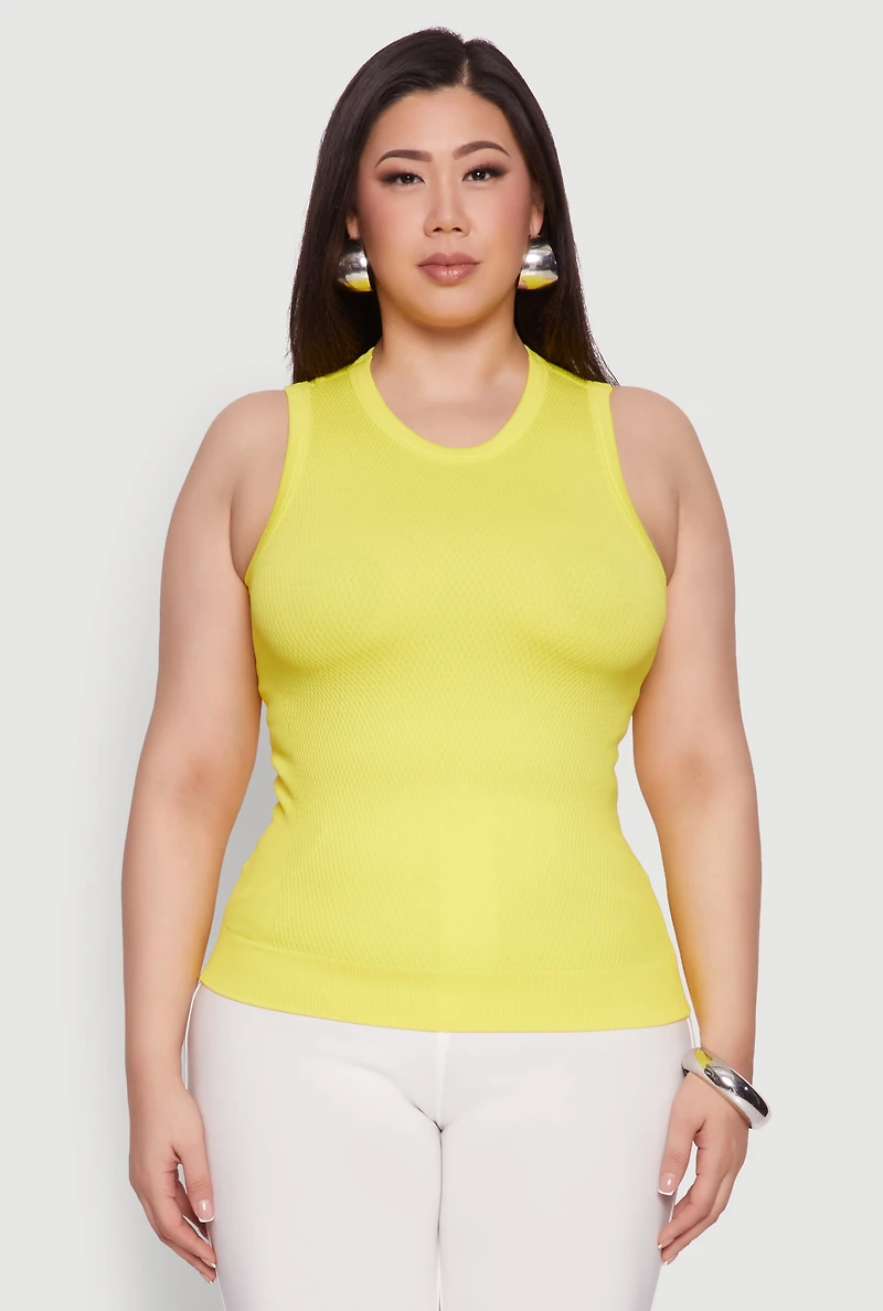 Plus Seamless Textured Knit Tank Top