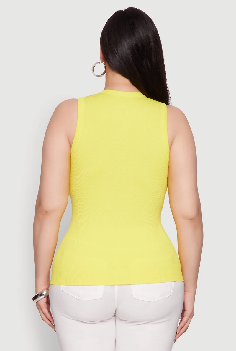 Plus Seamless Textured Knit Tank Top