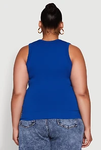 Womens Plus Seamless Textured Knit Tank Top, 3X-4X