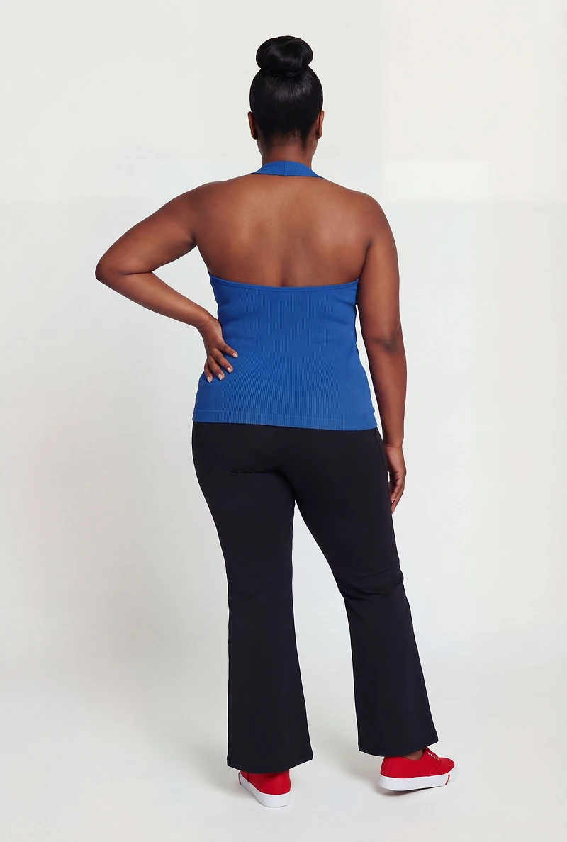 Plus Compression Rib Seamless Halter Top