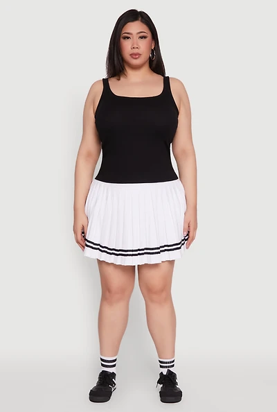 Womens Plus Rib Knit Basic Tank Top,