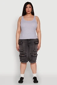 Plus Rib Knit Basic Tank Top