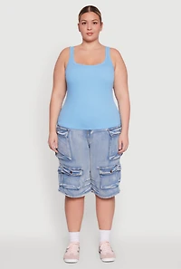 Plus Rib Knit Basic Tank Top