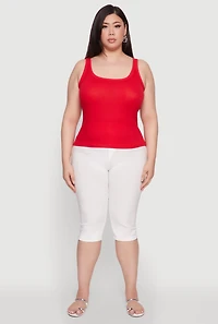 Plus Rib Knit Basic Tank Top