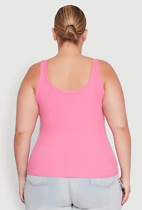 Plus Rib Knit Basic Tank Top