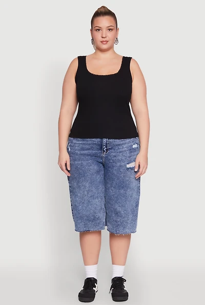 Womens Plus Scoop Neck Tank Top,