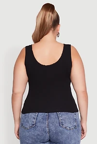Womens Plus Scoop Neck Tank Top, Black,