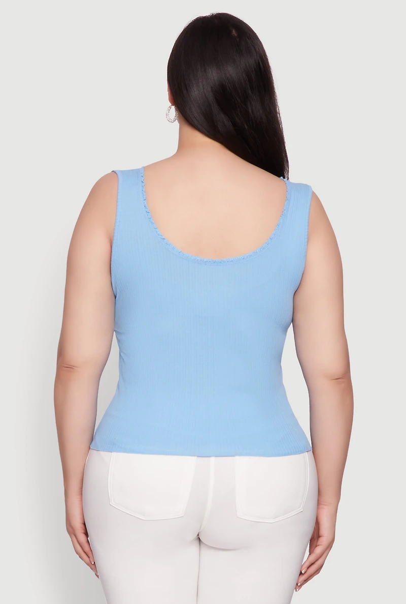 Womens Plus Scoop Neck Tank Top, 3X
