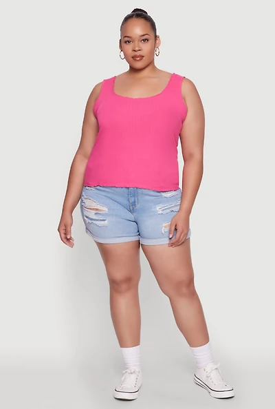 Womens Plus Scoop Neck Tank Top,