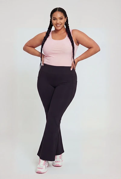 Plus Ribbed Knit Scoop Neck Tank Top