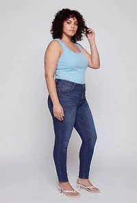 Plus Ribbed Knit Scoop Neck Tank Top